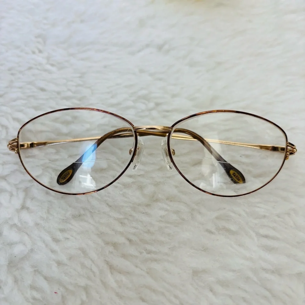 Safilo Emozioni Brown Tortoise/Gold Oval Glasses Frame Only